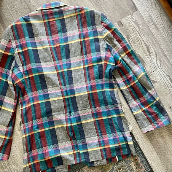 Vintage Tyson’s Menswear Inc. Colorful Plaid Two-Button Sports Coat Blazer 44L - Picture 14 of 16